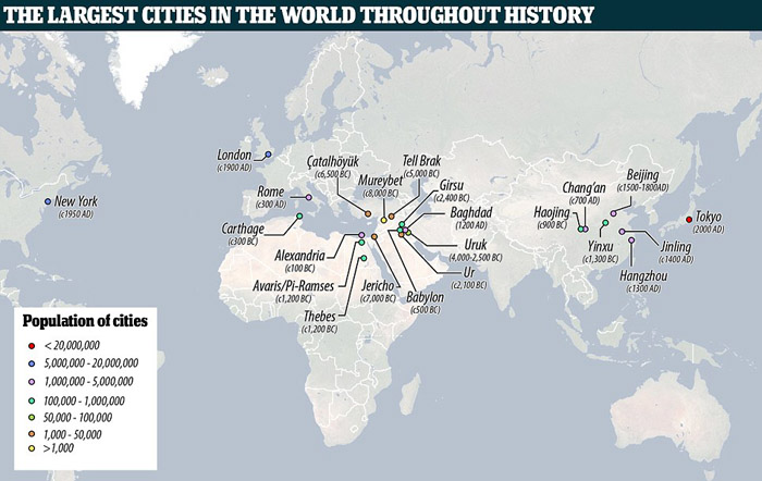 Peta Unik Ungkap Kota Kuno Hingga Modern dari Jericho Hingga Tokyo
